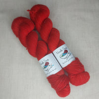 Cardinal - Shimmer Sock - Hand Dyed Yarn from Noodle Soup